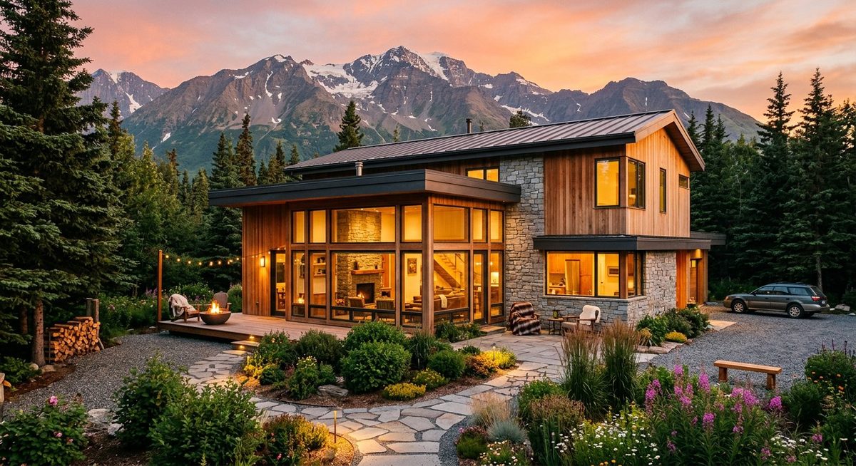 Beautifully renovated home at golden hour